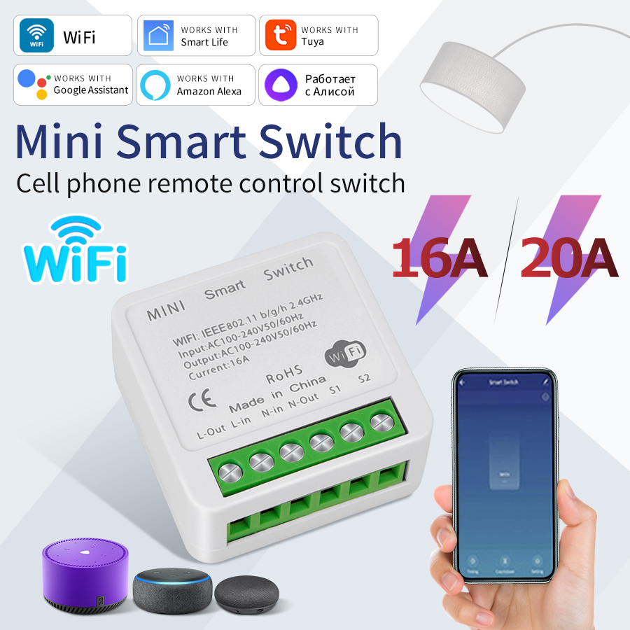 Tuya 4 Channel - 16A 20A Tuya WiFi interruptor inteligente