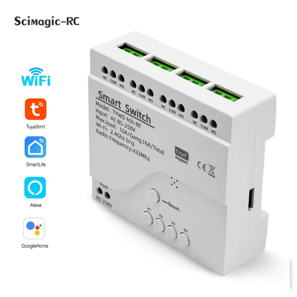 Tuya 4 Channel - Interruptor inteligente Tuya, módulo de relé