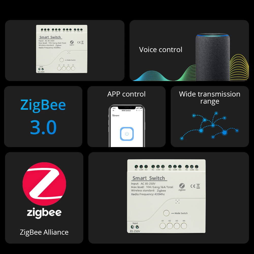 Interruptor de Relé Zigbee 7-3 - Tuya 4 Channel reseña y precio