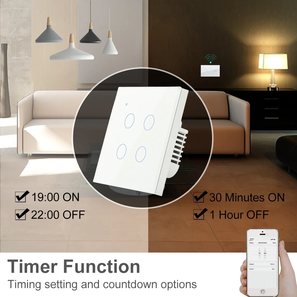 ZigBee 1, 2, 3, 4 entradas sin - Tuya 4 Channel reseña y precio