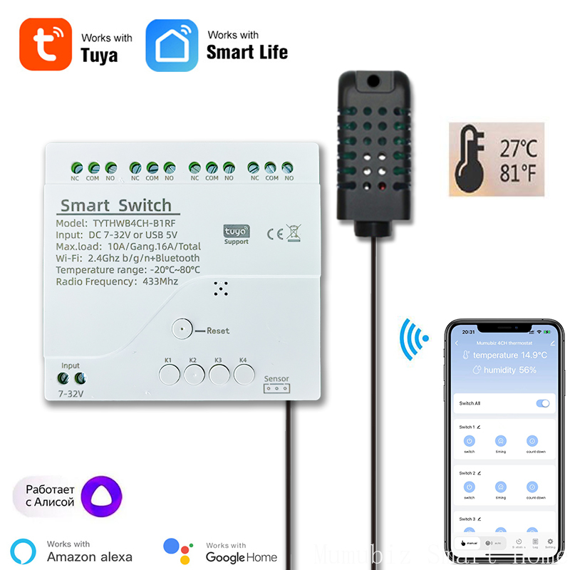 Tuya Smart 7-32V WiFi relé de  - Tuya 4 Channel reseña y precio