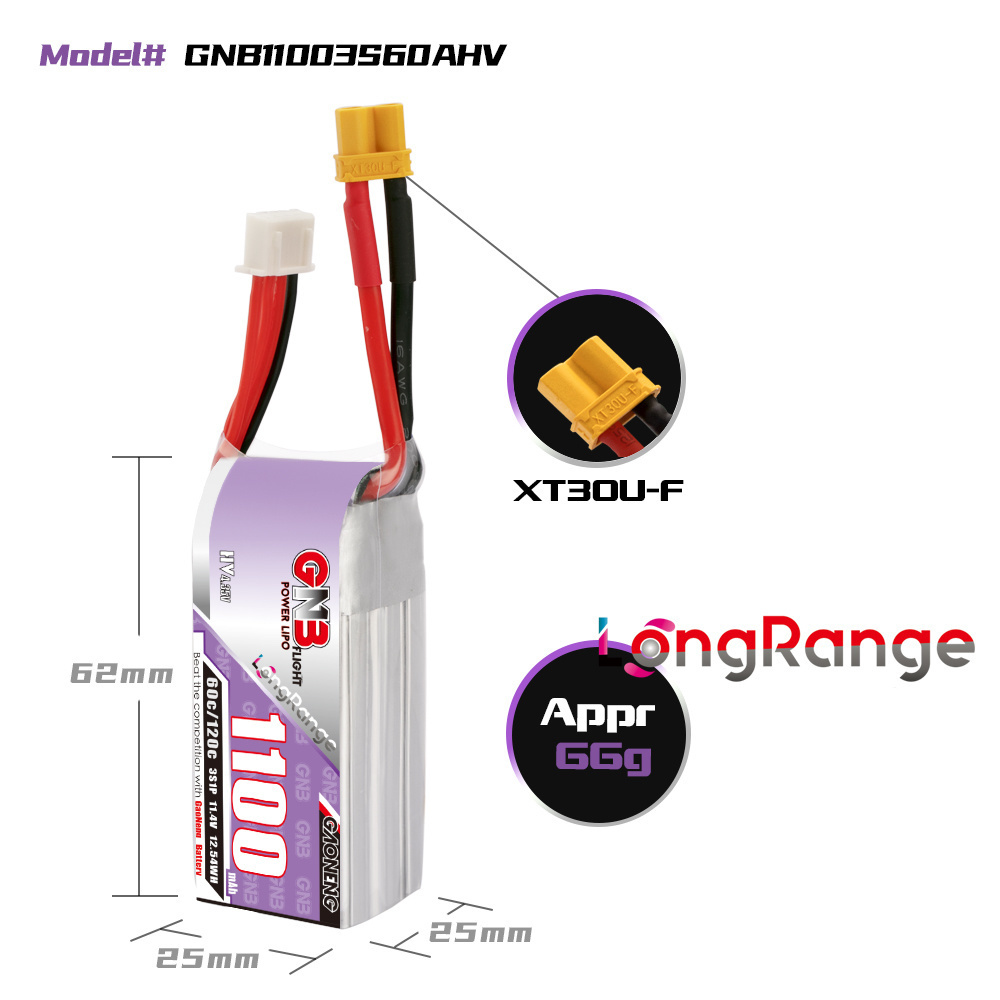 GNB 1100mAh 2S 3S 4S 6S 60C/12 - Shelly Plug reseña y precio