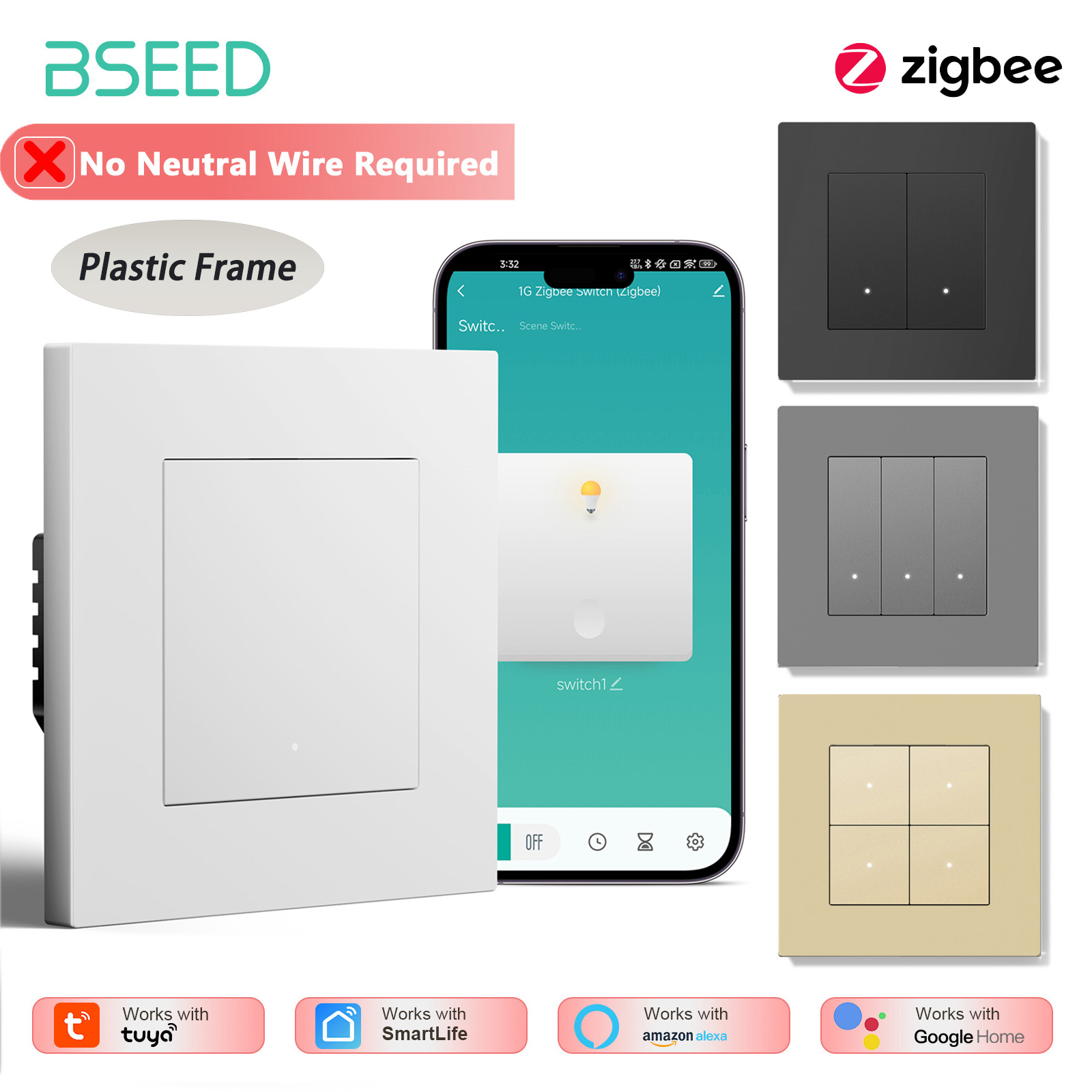 Interruptor de Luz Zigbee BSEE - Tuya 4 Channel reseña y precio